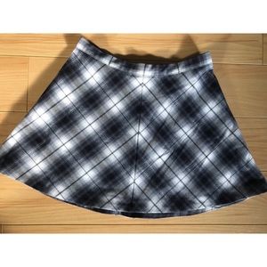 Silence + Noise Plaid Flare Miniskirt